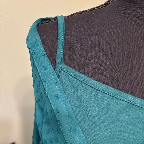 Torrid 4X Kelly Green Peasant Chiffon maxi dress long slip dress layered  24 26 - Picture 14 of 16